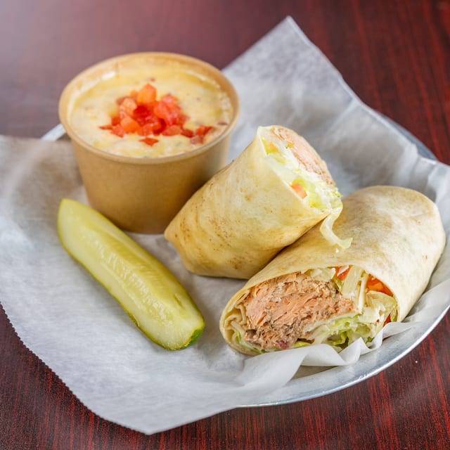 Smoked Salmon Caesar Wrap.