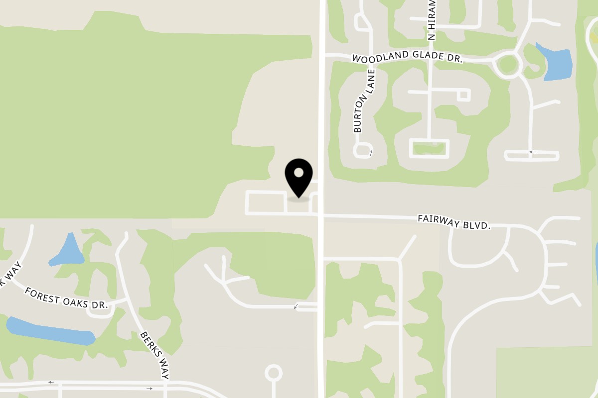 Map showing the location of Oak and Embers on 7774 Darrow Rd in Hudson